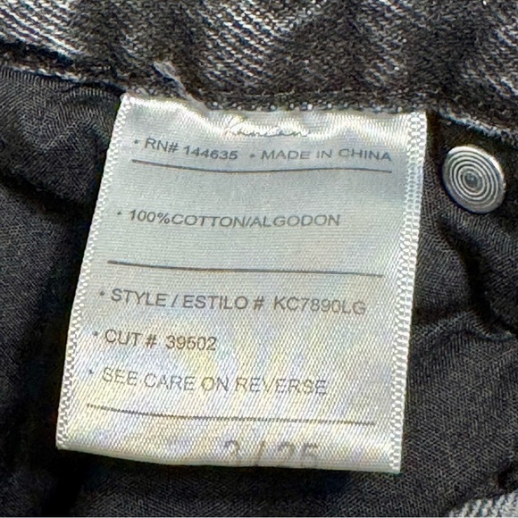 KANCAN Acid Washed Black High Rise Button Fly Wide Leg Cotton Denim Jeans - Picture 11 of 13